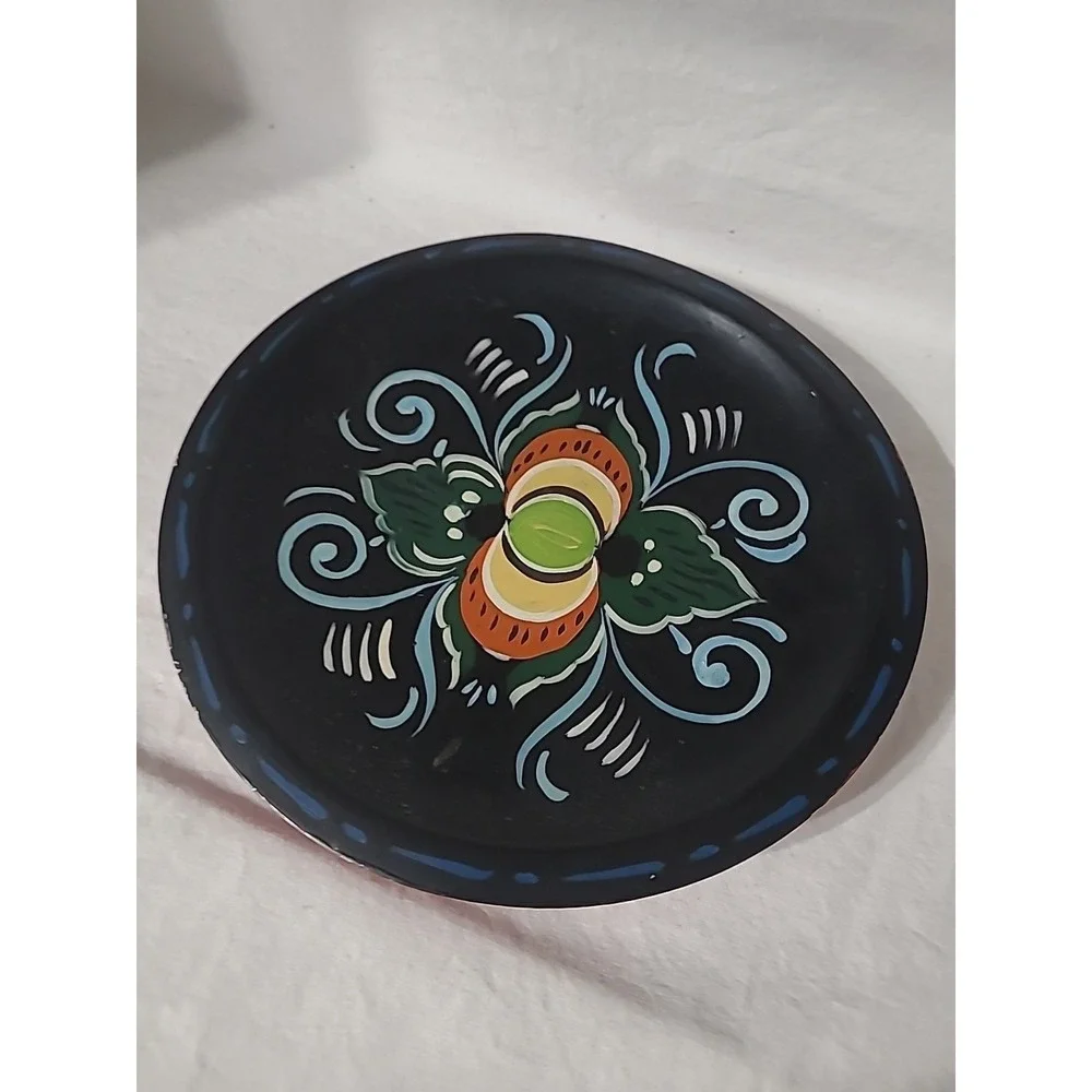 Vintage Norwegian Rosemailing Plate Hand‎ Painted Floral Flower Design 7